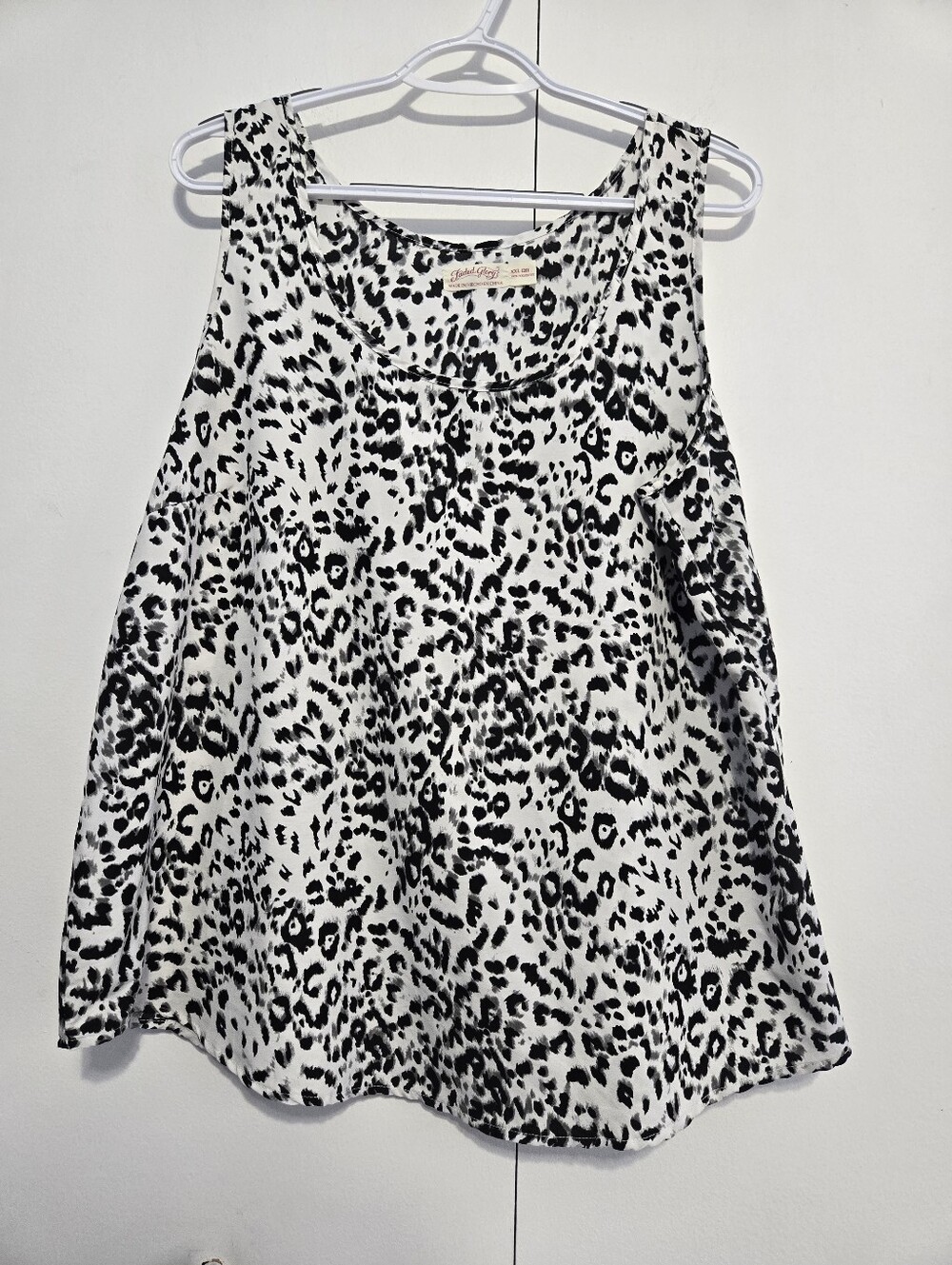 Faded‎ Glory XXL 20 Black White Leopard Print Swing Tank Top Plus Size